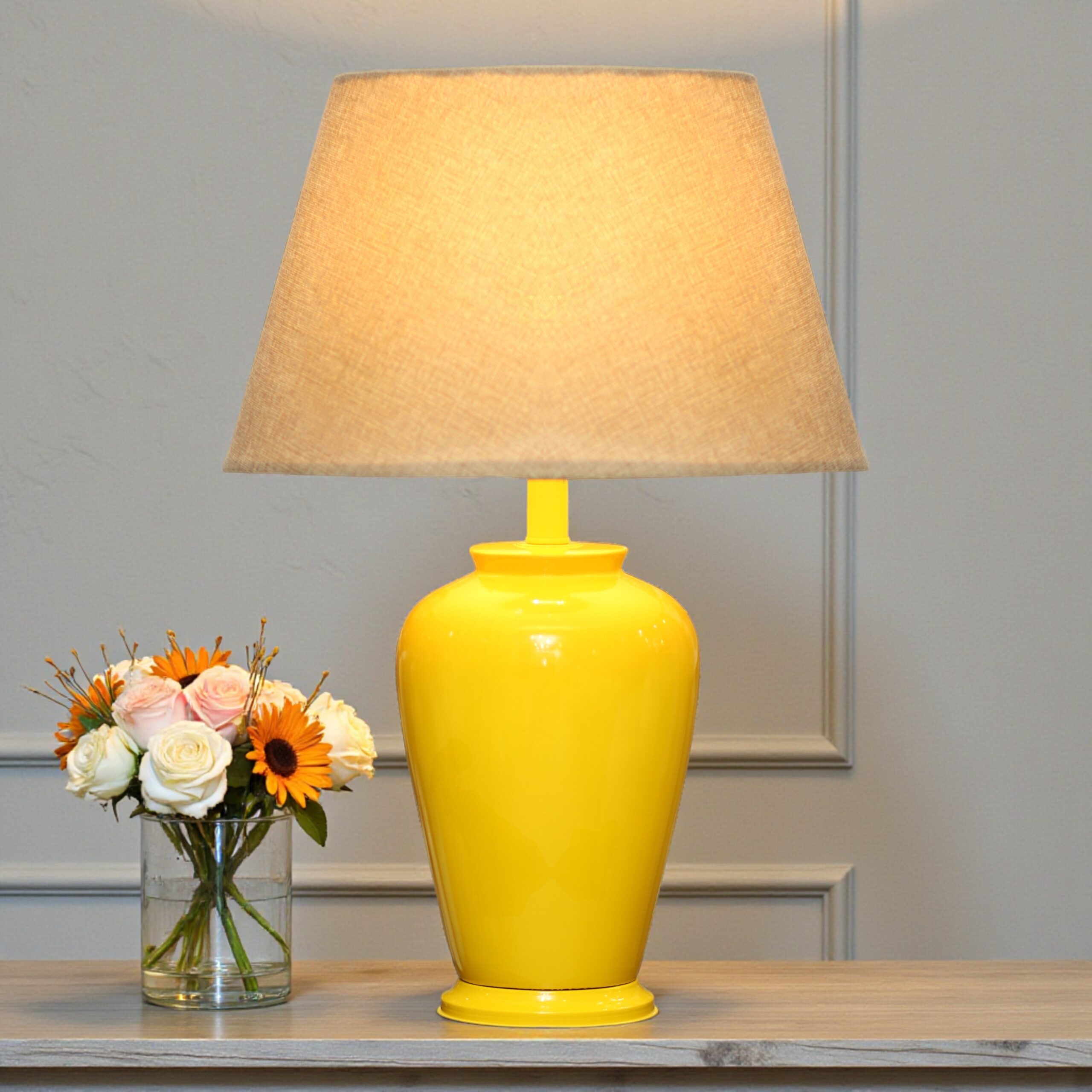 Ceramic Jar Yellow Medium Lamp | Home Decor Lampify