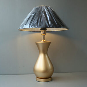 Ceramic Surahi Golden Medium Table Lamp (Pair)