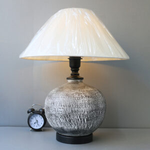 Rustic B&W Texture Table Lamps (Pair)