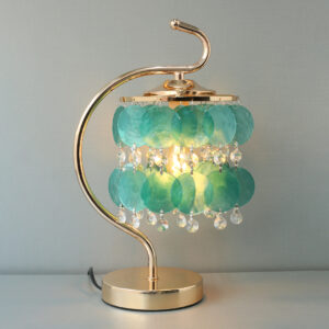 Mother Of Pearls Green Hanging Disks Table Lamp(Pair)