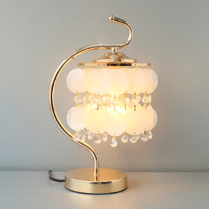 Mother Of Pearls White Hanging Disks Table Lamp(Pair)