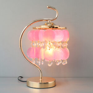 Mother Of Pearls Pink Hanging Disks Table Lamp(Pair)