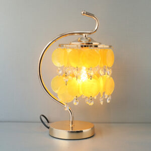 Mother Of Pearls Yellow Hanging Disks Table Lamp(Pair)