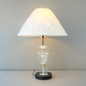 Crystal Clear Box and Bell Table Lamps (Pair)