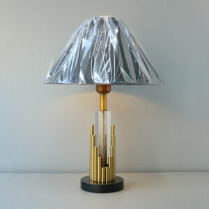 Metal Spikes and Crystal GB Table Lamps (Pair)