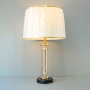 Crystal Column Table Lamps (Pair)