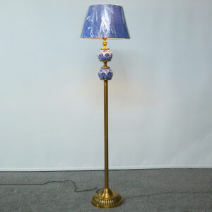 Ceramic Multani Blue Potry Floor Lamp (Each)