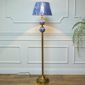 Ceramic Multani Blue Potry Floor Lamp (Each)