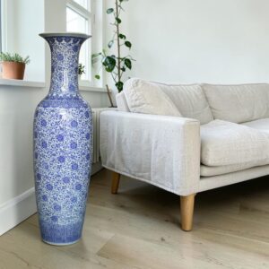 Porcelain Blue Potry Floor Vase 03 (Each) Delivery Only For LHR,ISB & KHI.