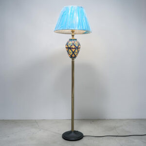 Camel Skin Blue and White Corner Floor Lamp (Each)
