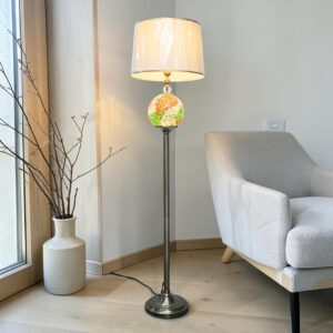 Mosaic Glass Multi Colored Double Light Corner Floor Lamp (Each)