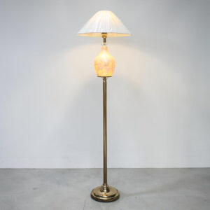 Camel Skin 2025 Off White Double Light Corner Floor Lamp.