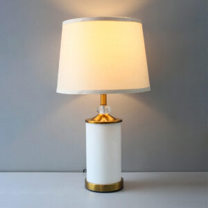 Glass Model 5/8 White Table Lamps (Pair)